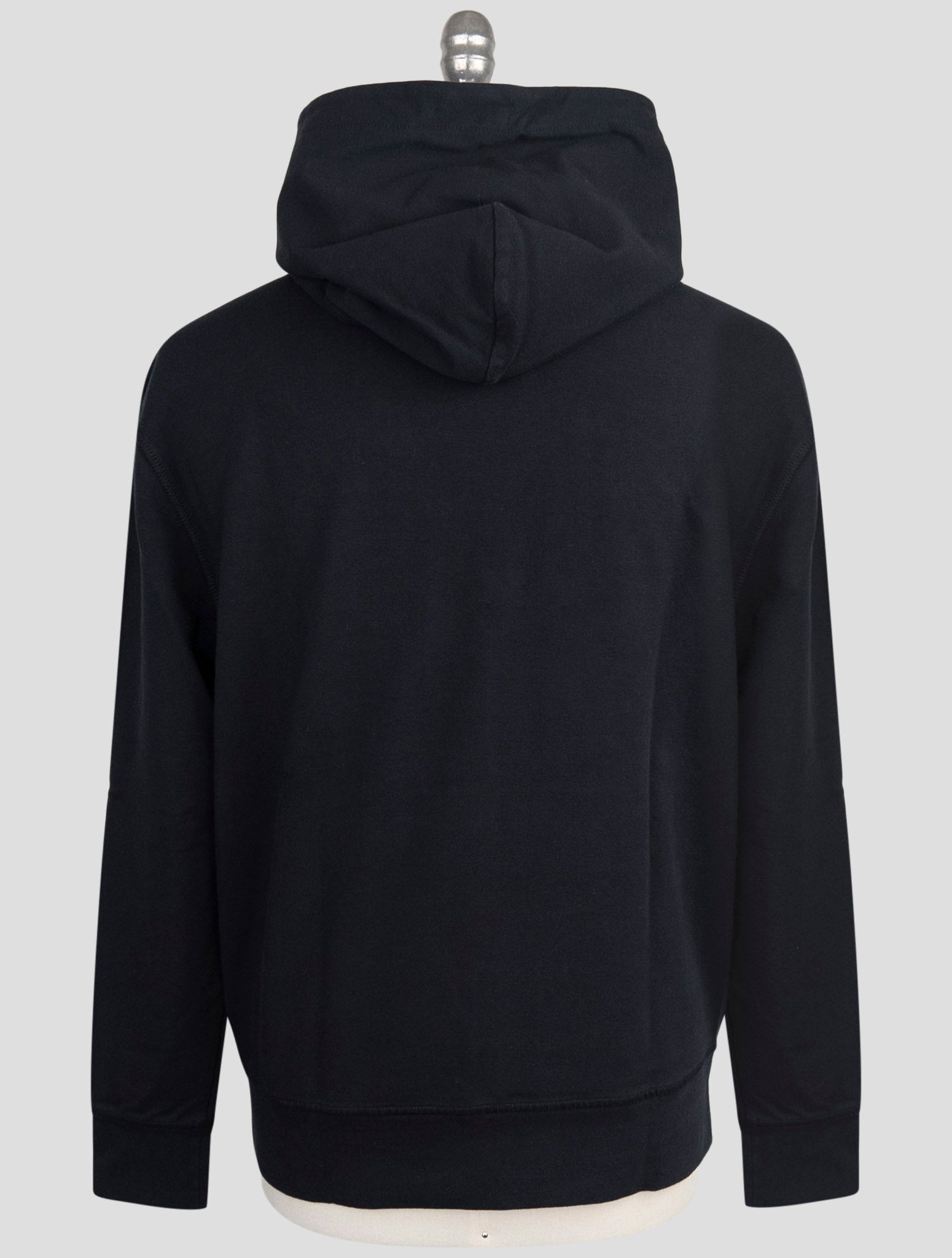 Kiton Black Cotton Ea Sweater Hoodie