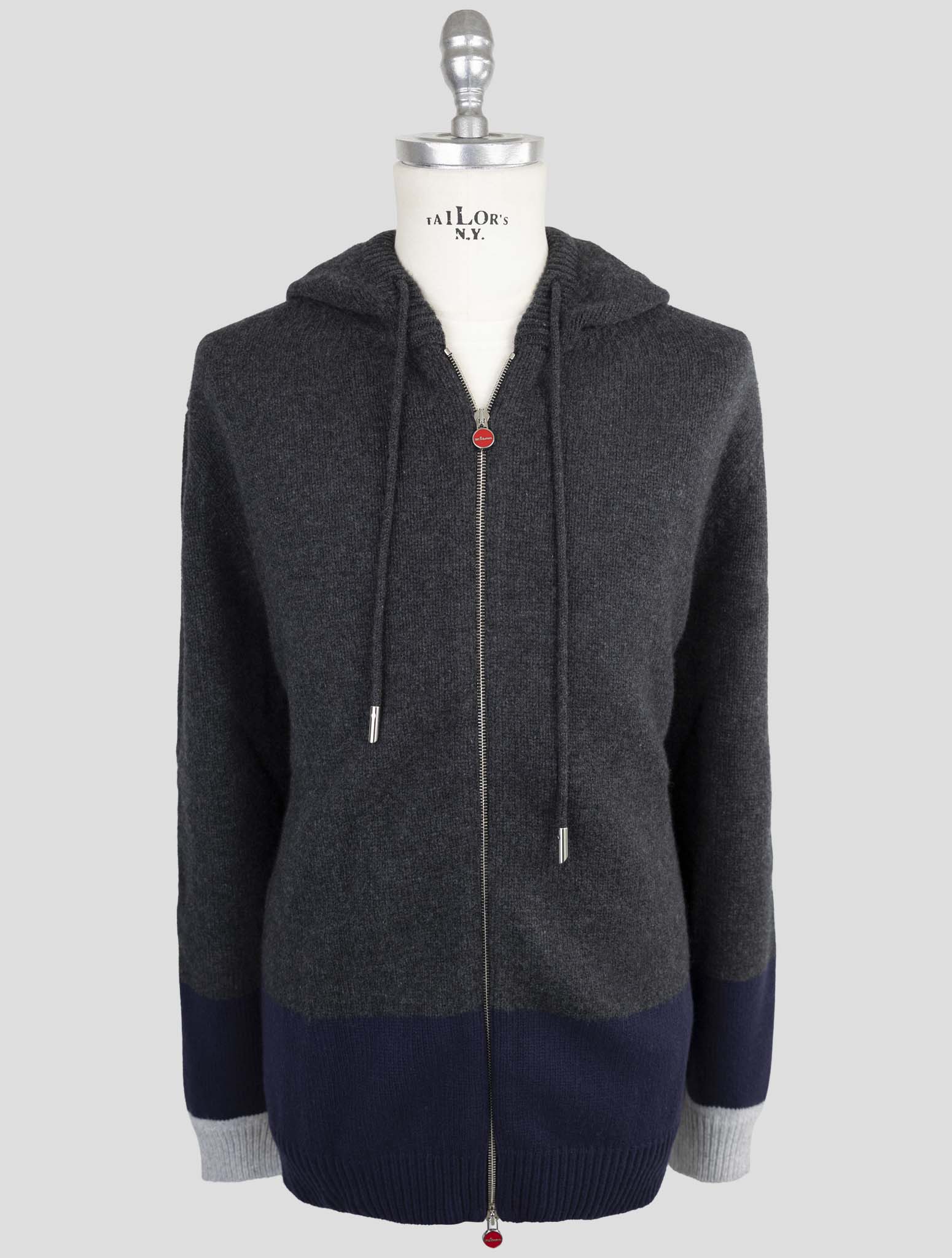 Kiton Multicolor Wool Sweater Full Zip Hoodie