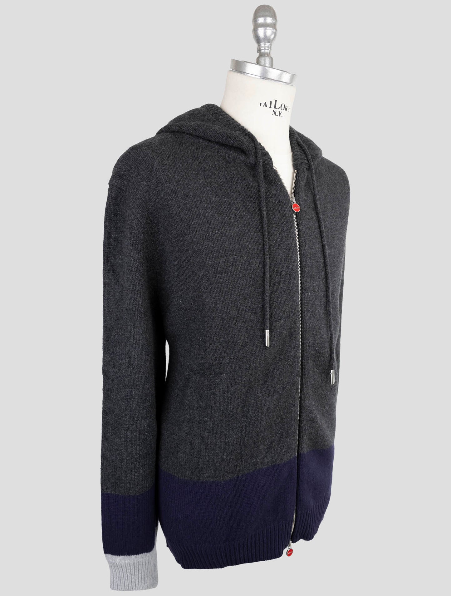 Kiton Multicolor Wool Sweater Full Zip Hoodie