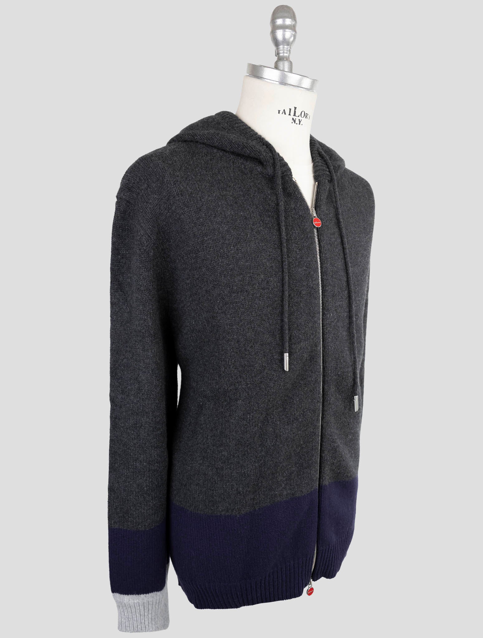 Kiton Multicolor Wool Sweater Full Zip Hoodie