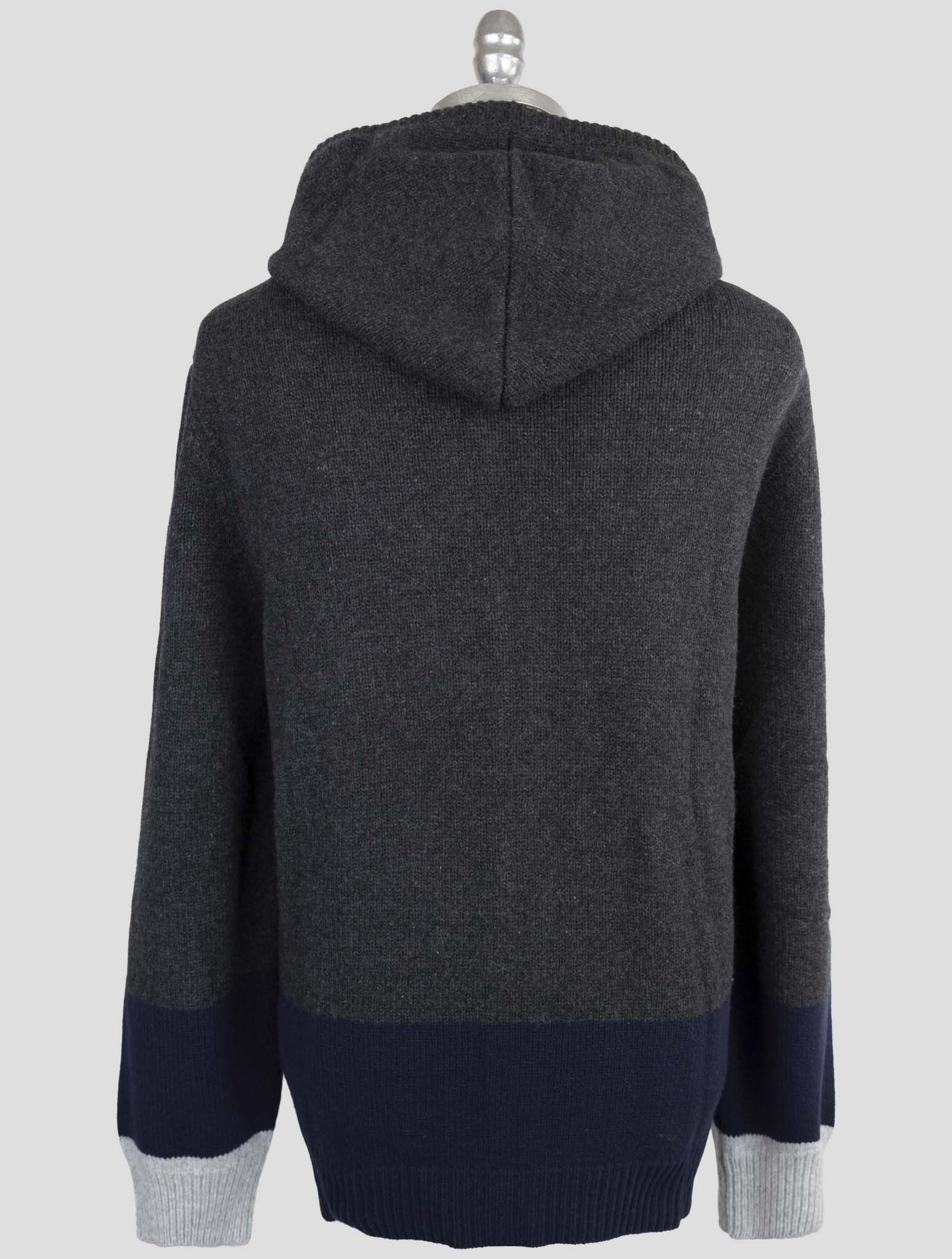 Kiton Multicolor Wool Sweater Full Zip Hoodie