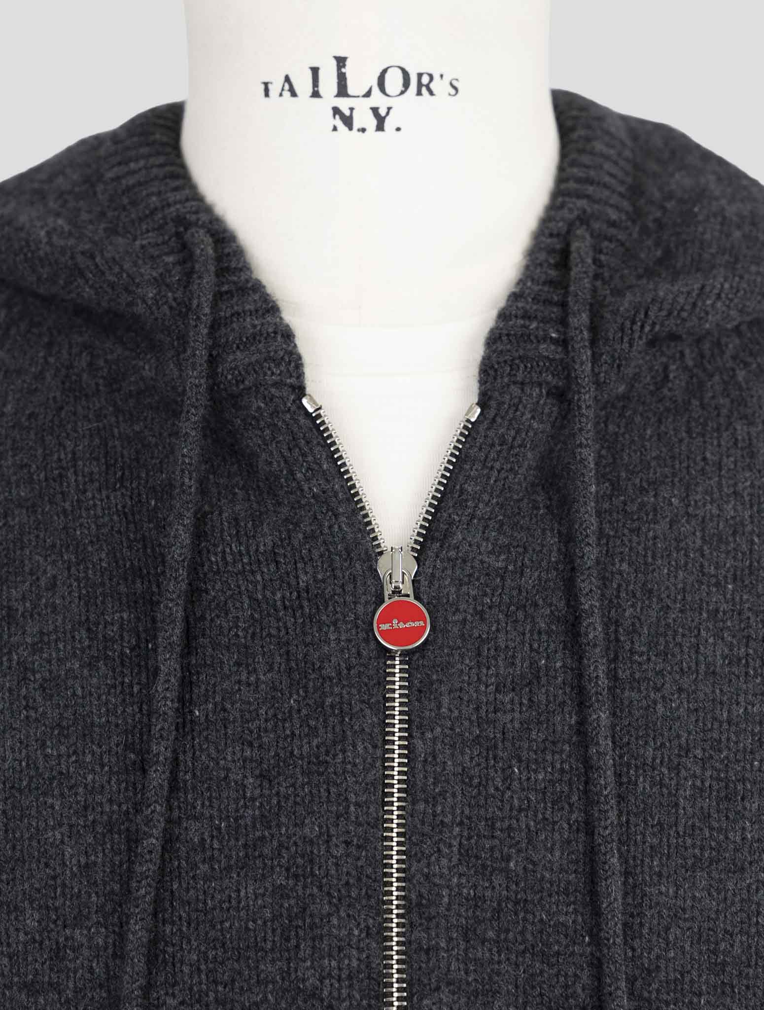 Kiton Multicolor Wool Sweater Full Zip Hoodie