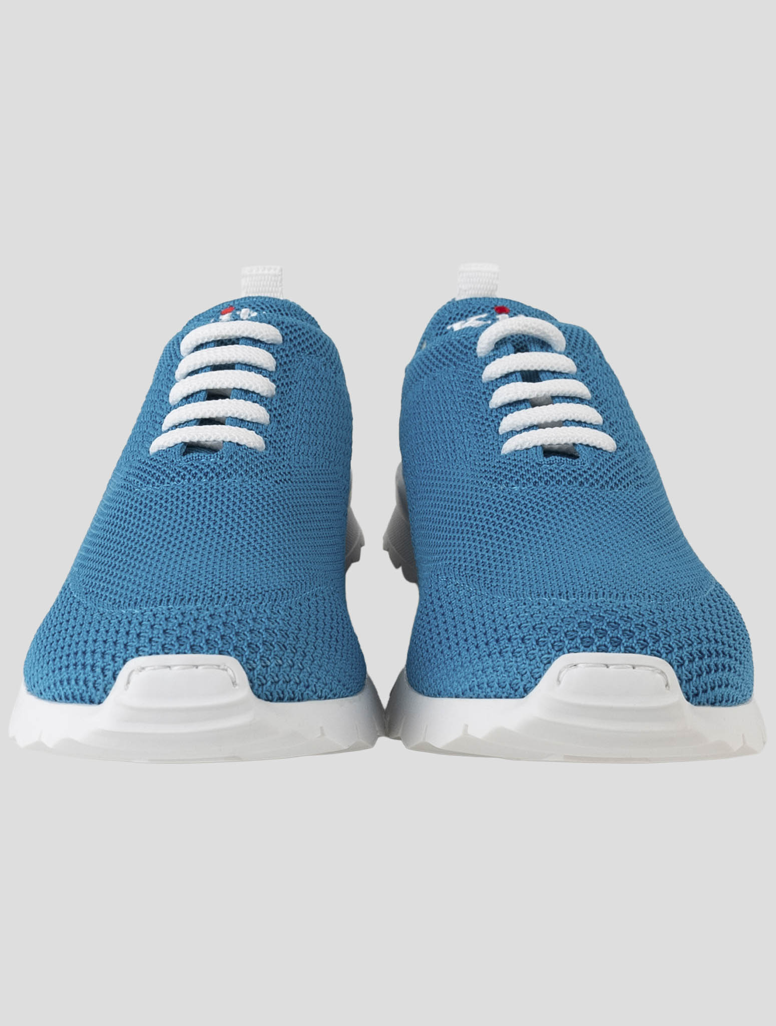 Kiton Light Blue Cotton Ea Sneakers
