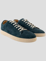 Kiton Green Leather Suede Sneakers