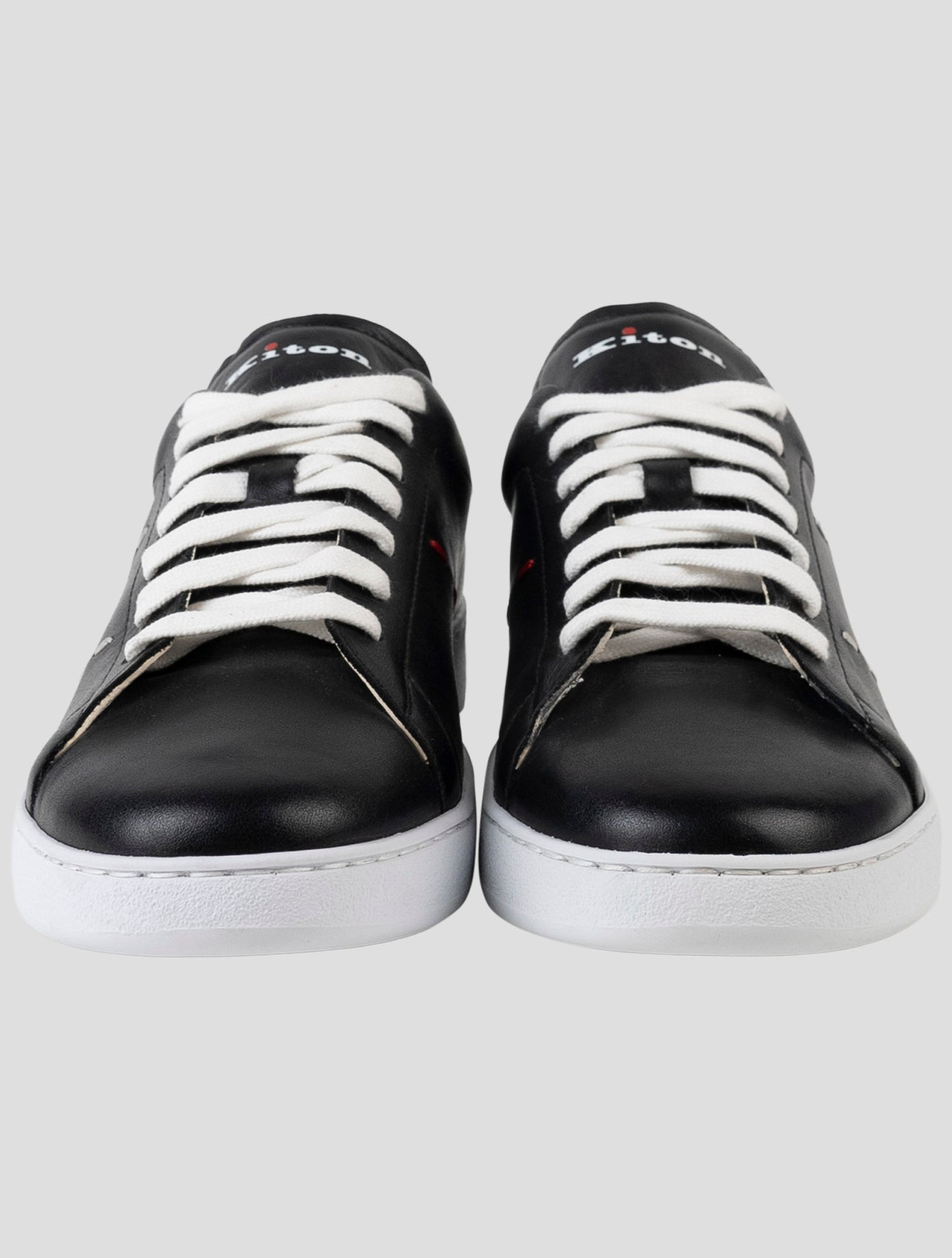 Kiton Black Leather Sneakers