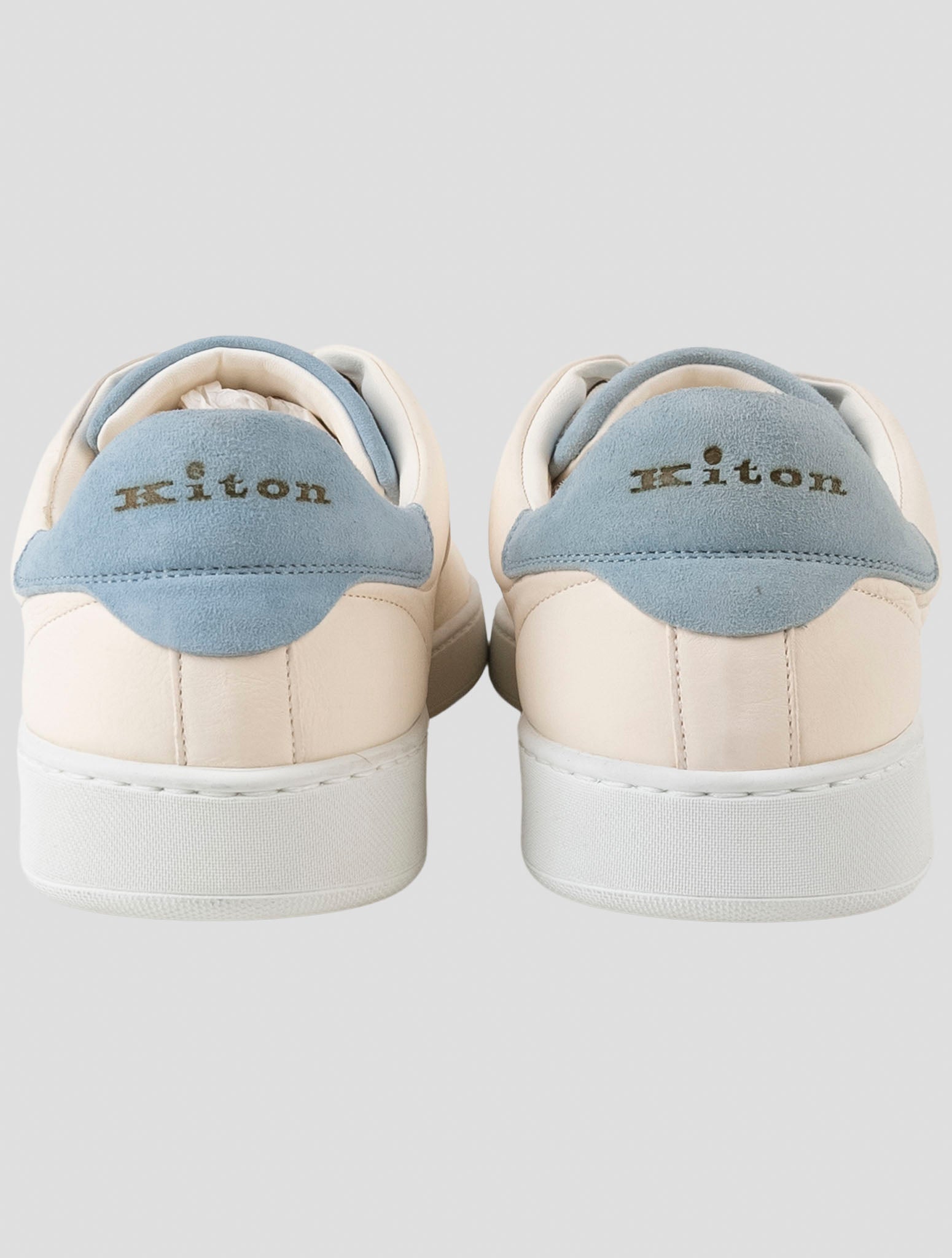 Kiton Beige Leather Sneakers