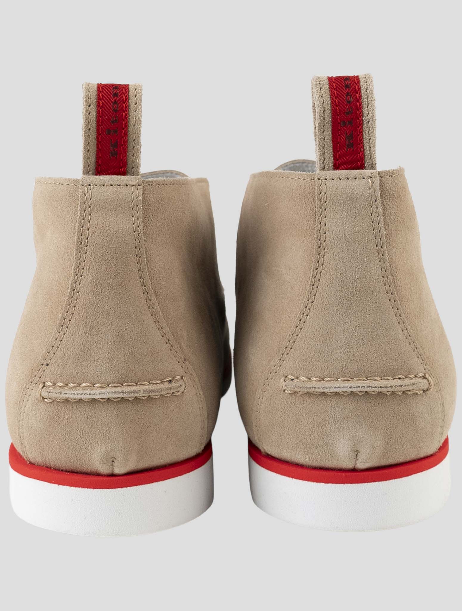 Kiton Beige Leather Suede Sneakers