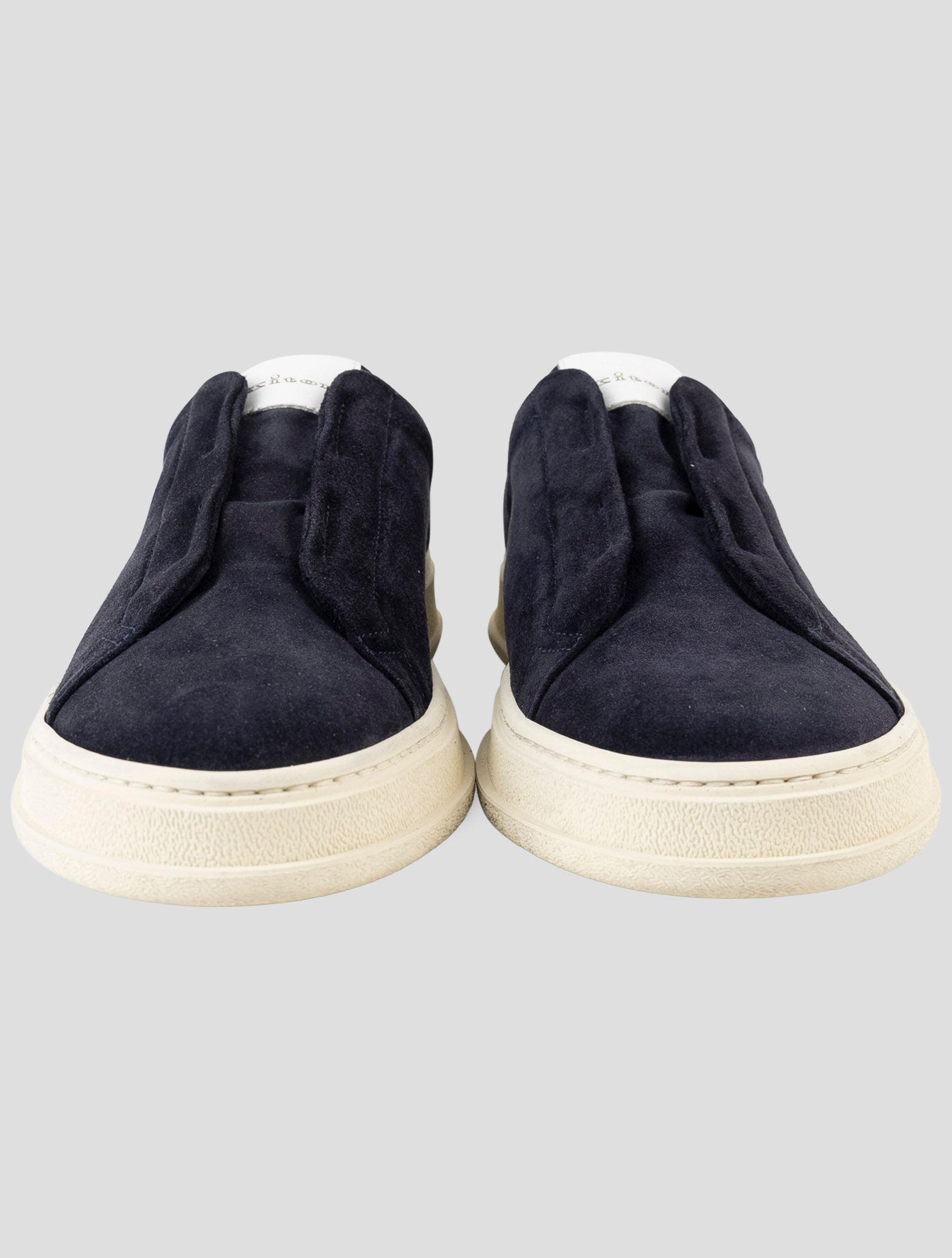 Kiton Blue Leather Suede Sneakers