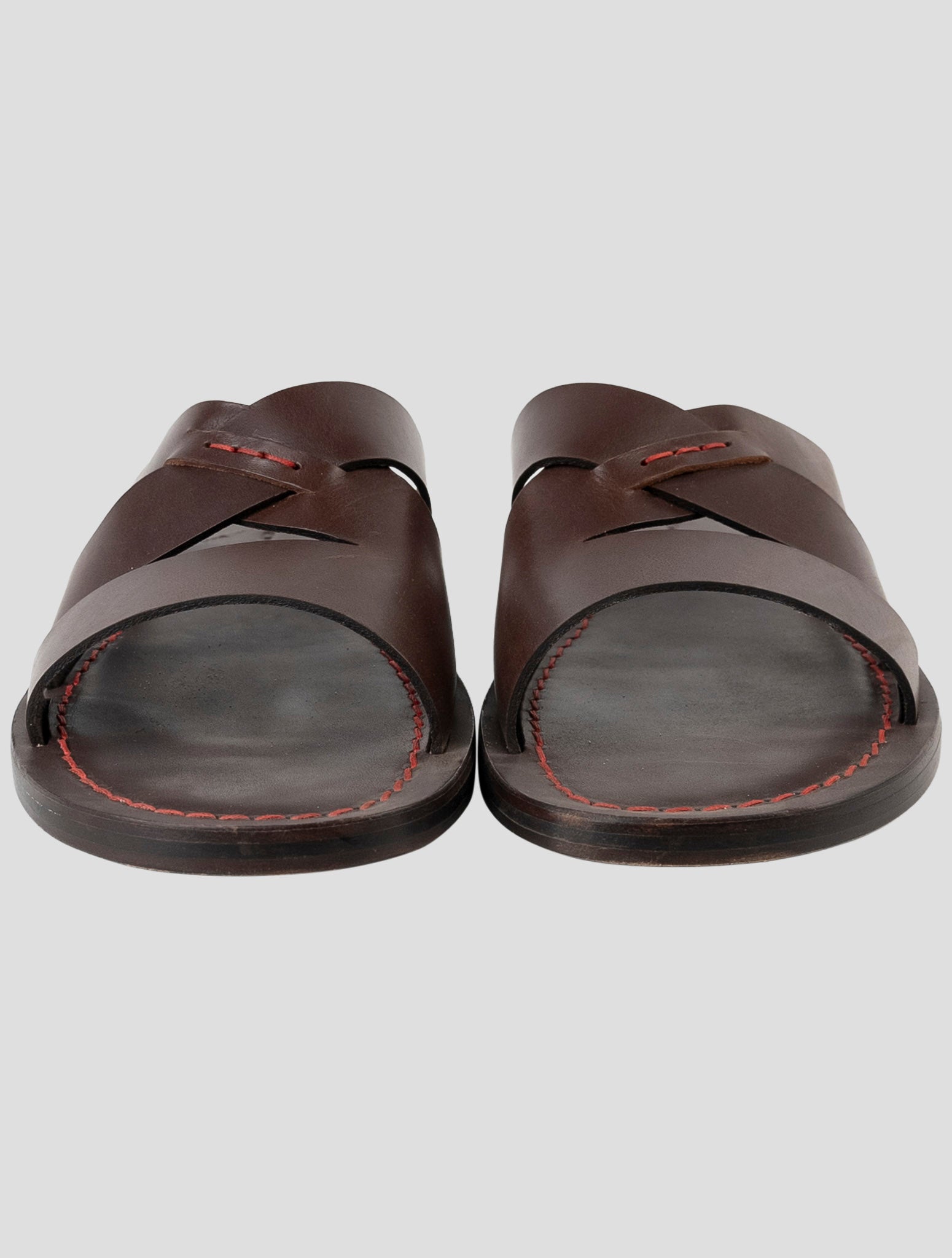 Kiton Brown Leather Slippers