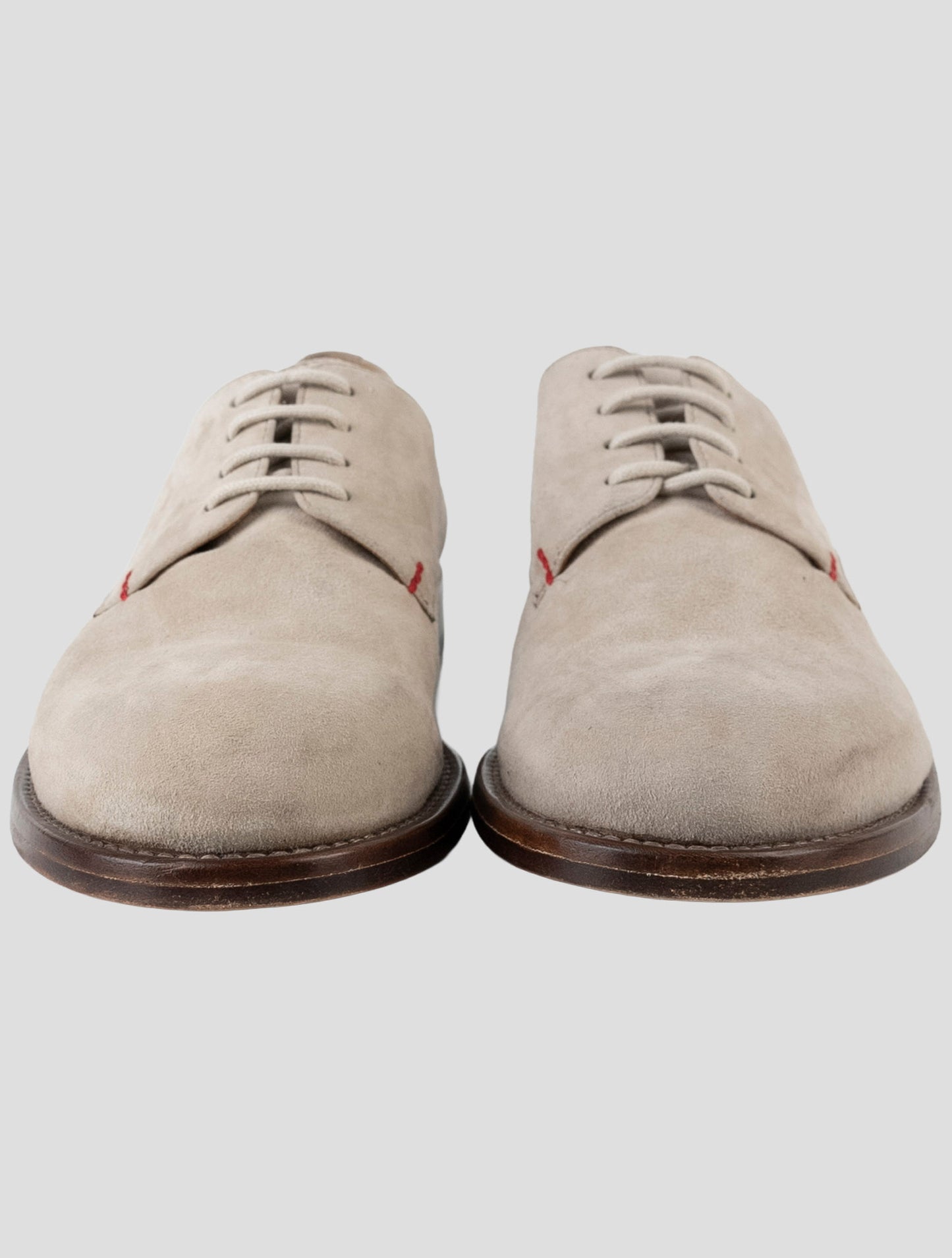 Kiton Beige Leather Suede Dress Shoes
