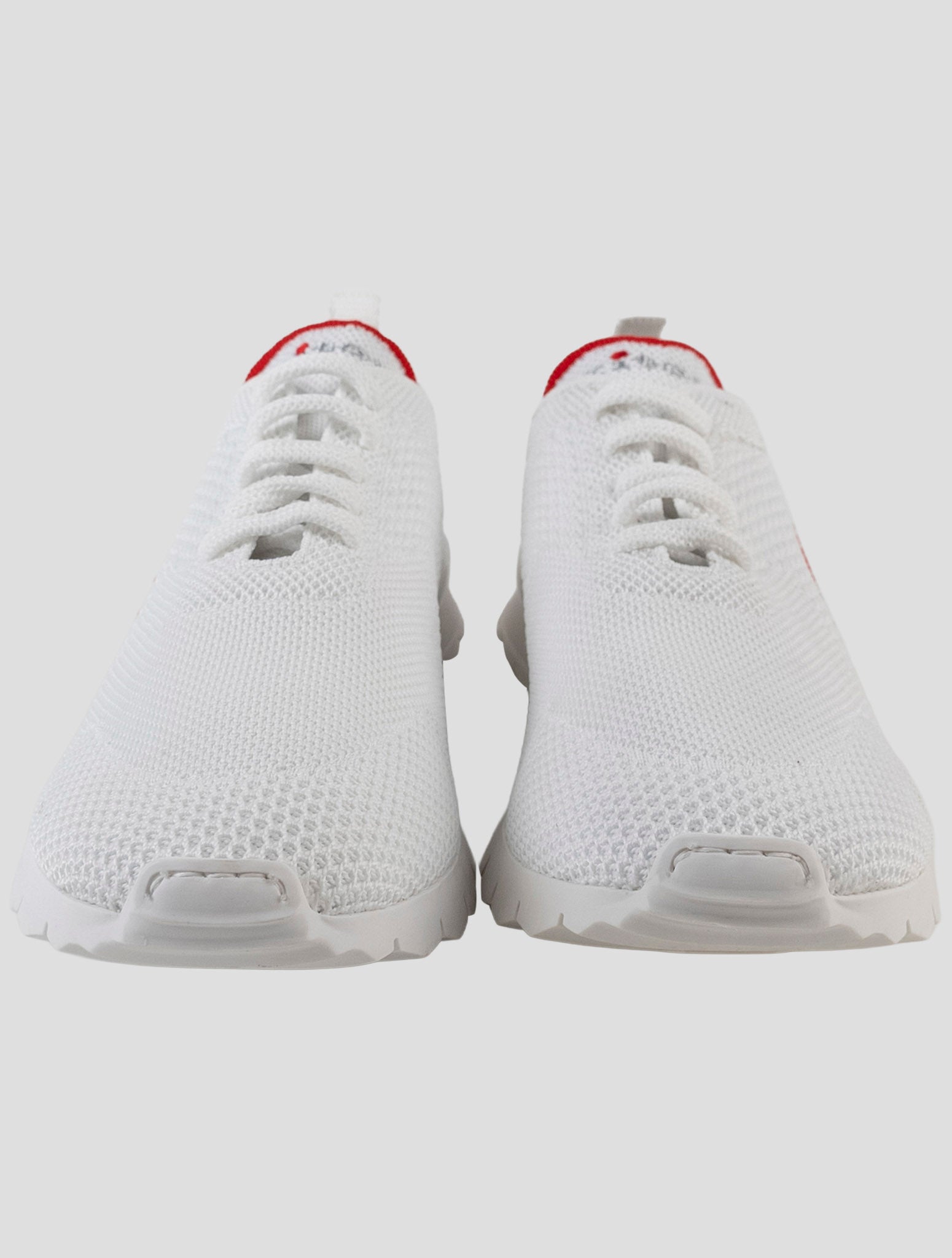 Kiton White Red Cotton Ea Sneakers