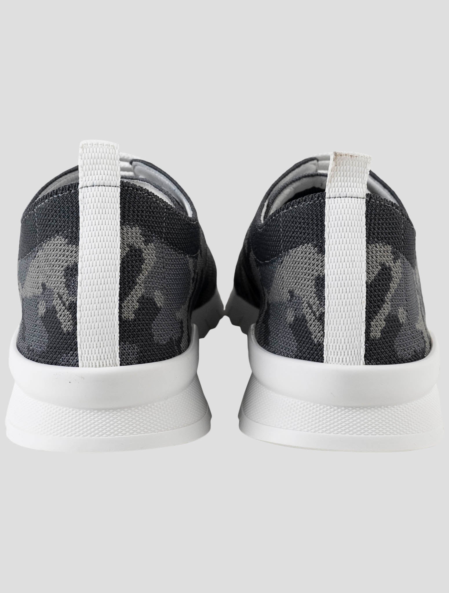 Kiton Gray Cotton Ea Sneakers