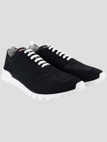 Kiton Black Cotton Ea Sneakers