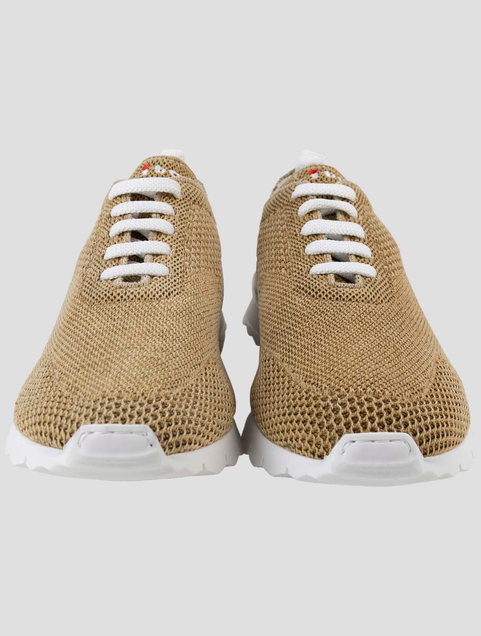 Kiton Brown Cotton Ea Sneakers