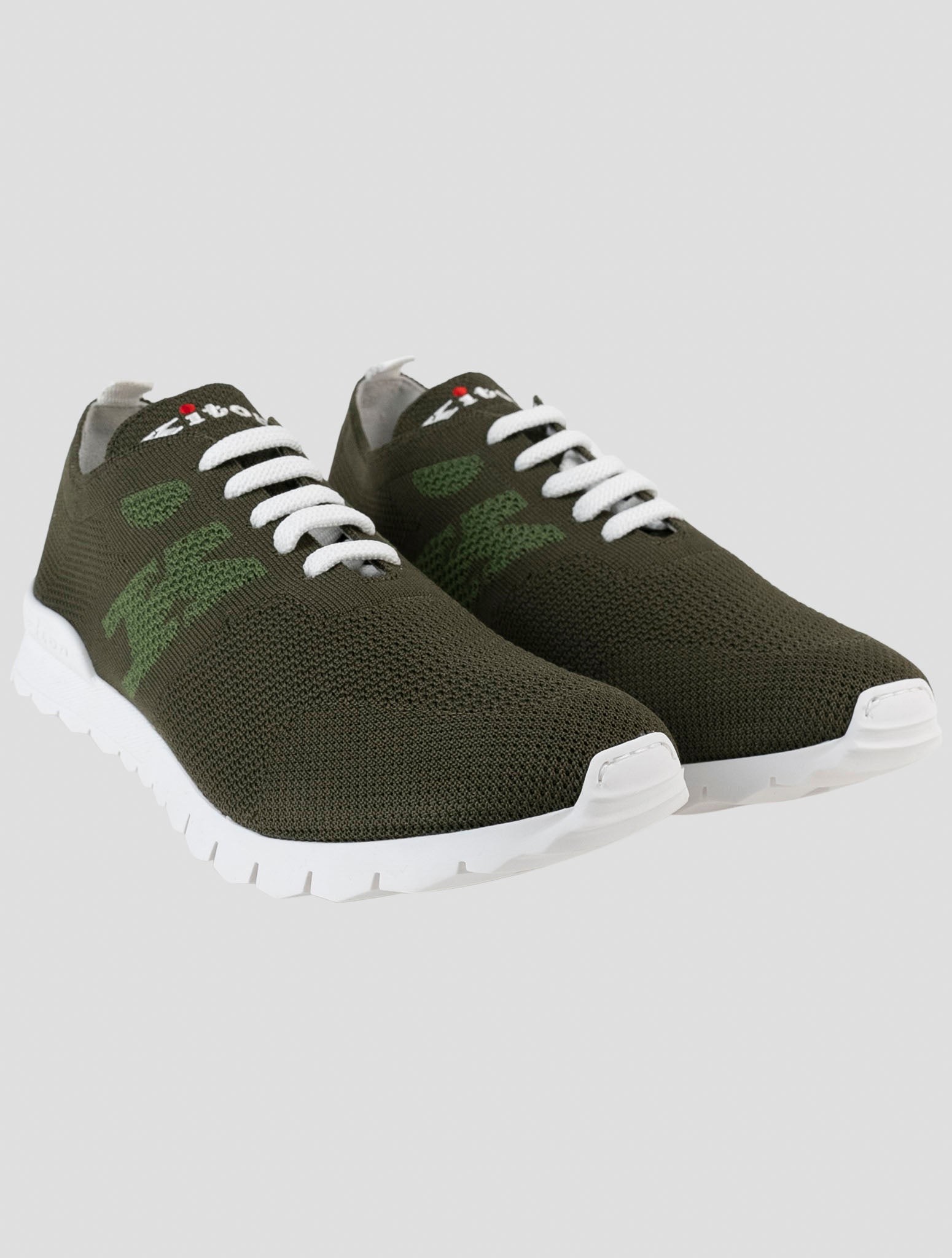 Kiton Green Cotton Ea Sneakers