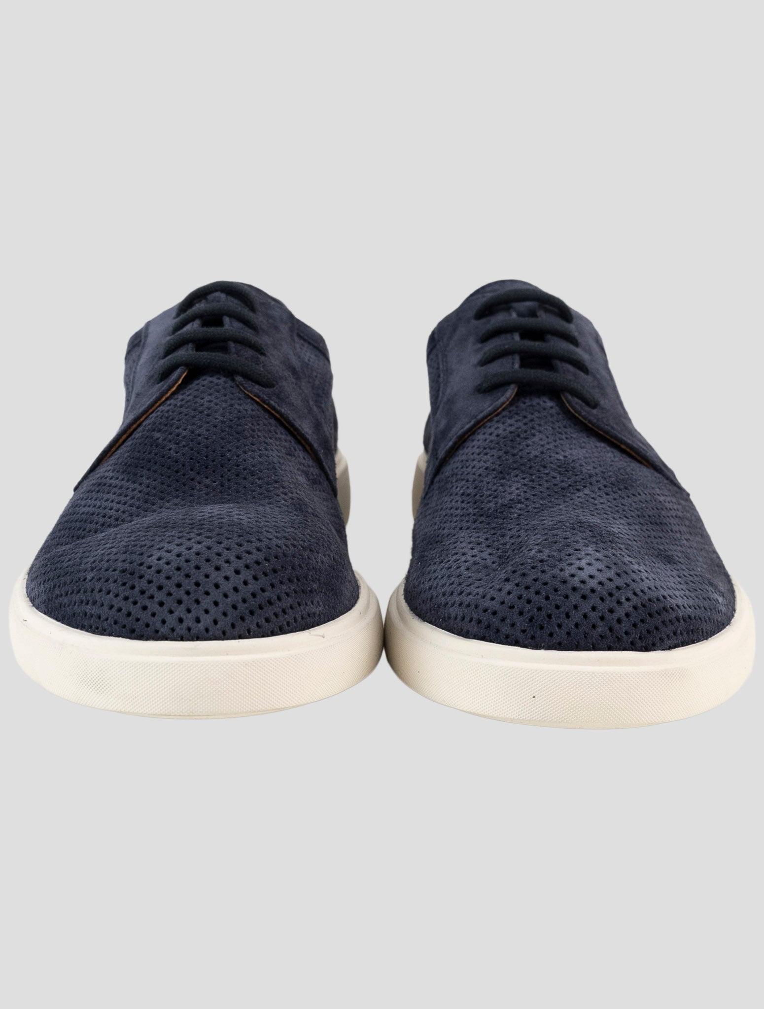 Kiton Blue Leather Suede Sneakers