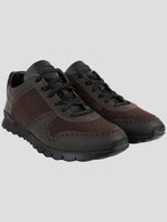 Kiton Brown Virgin Wool Pa Sneakers