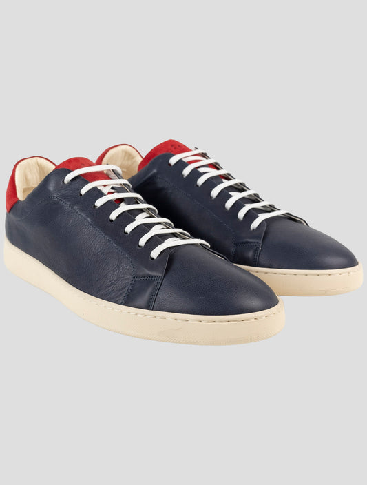 Kiton Blue Leather Sneakers