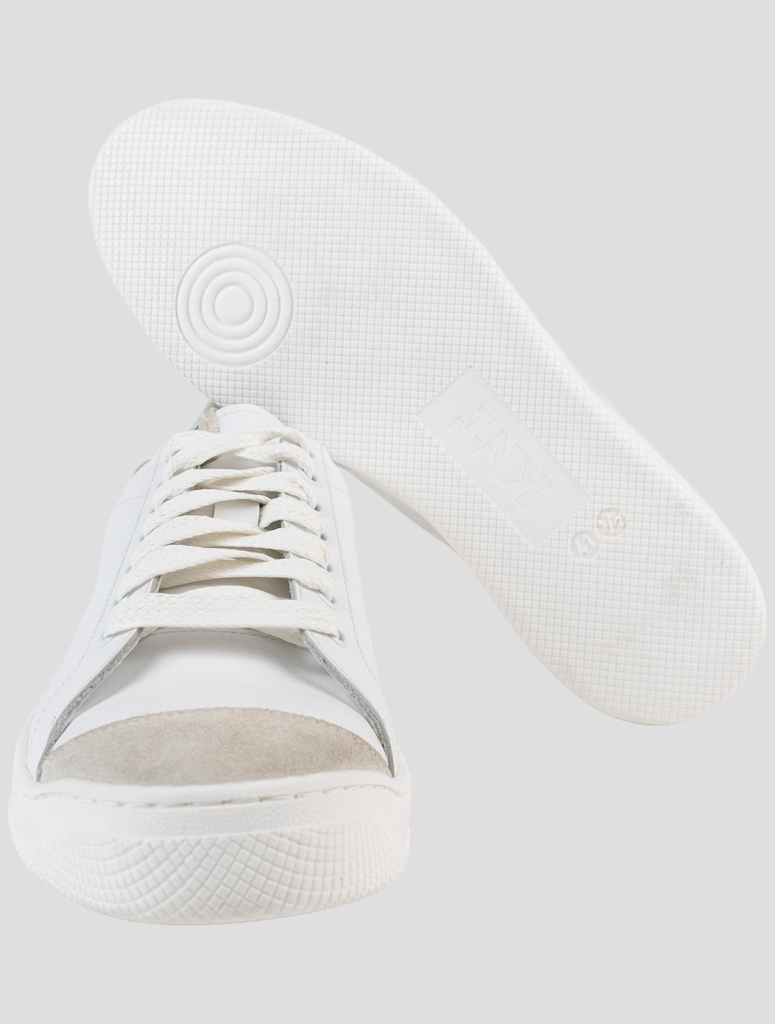 Kiton Knt White Leather Sneakers