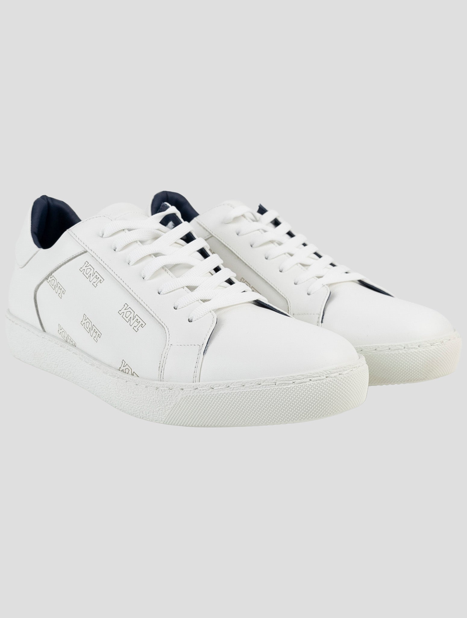 Kiton Knt White Leather Sneakers