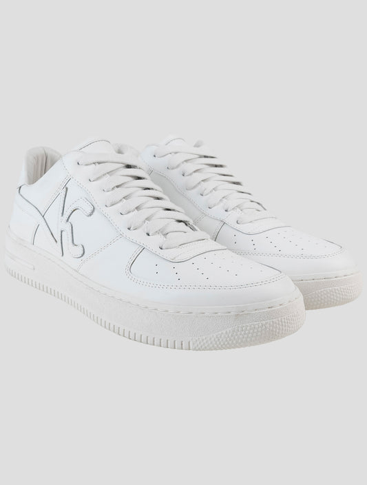 Kiton Knt White Leather Sneakers