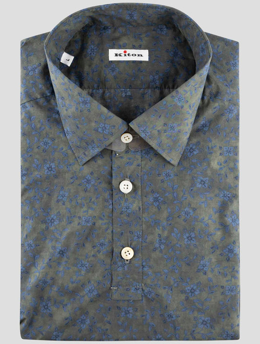 Kiton Blue Green Cotton Sweater Polo