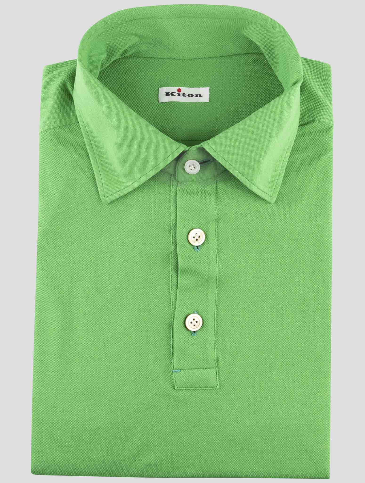 Kiton Green Cotton Polo