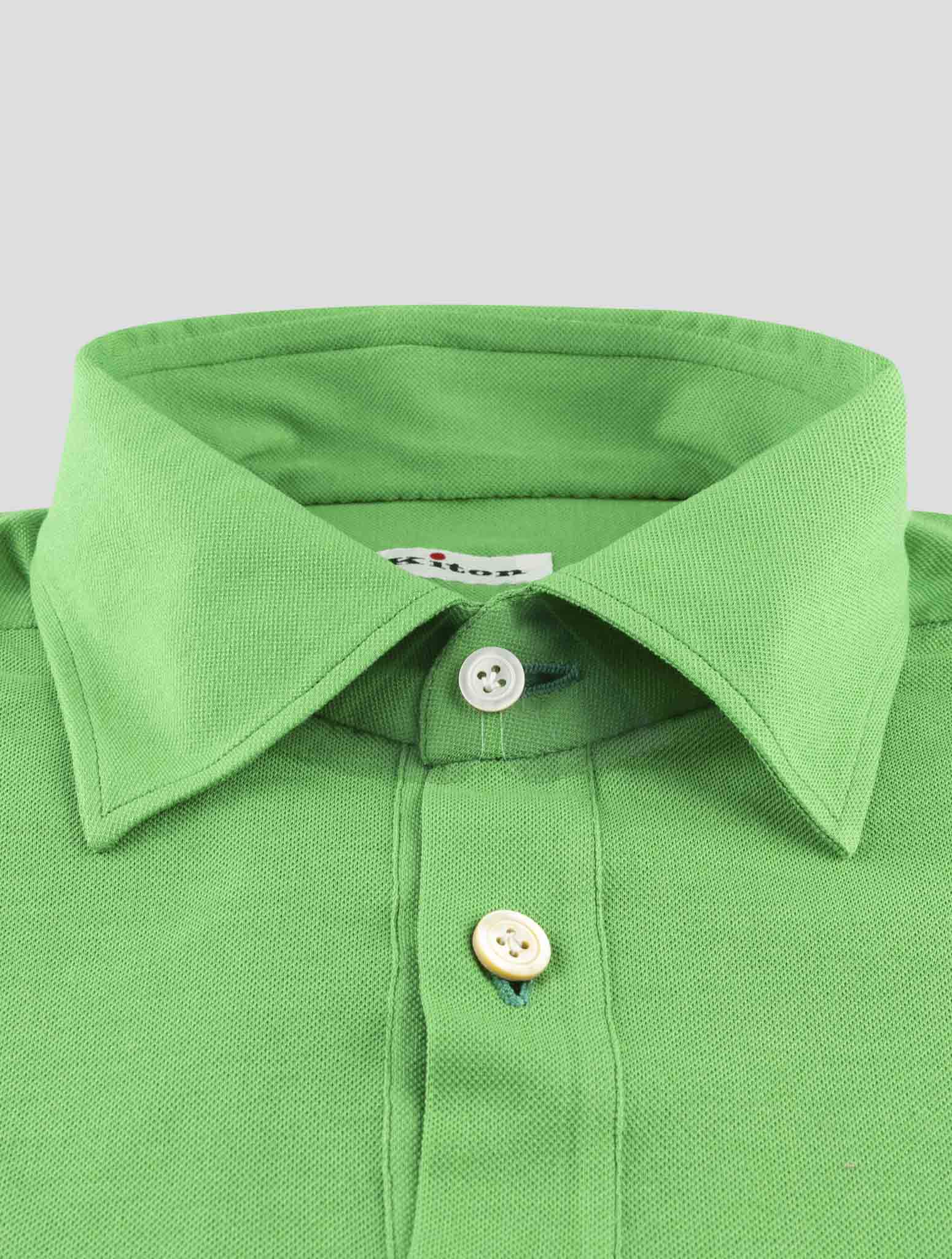 Kiton Green Cotton Polo