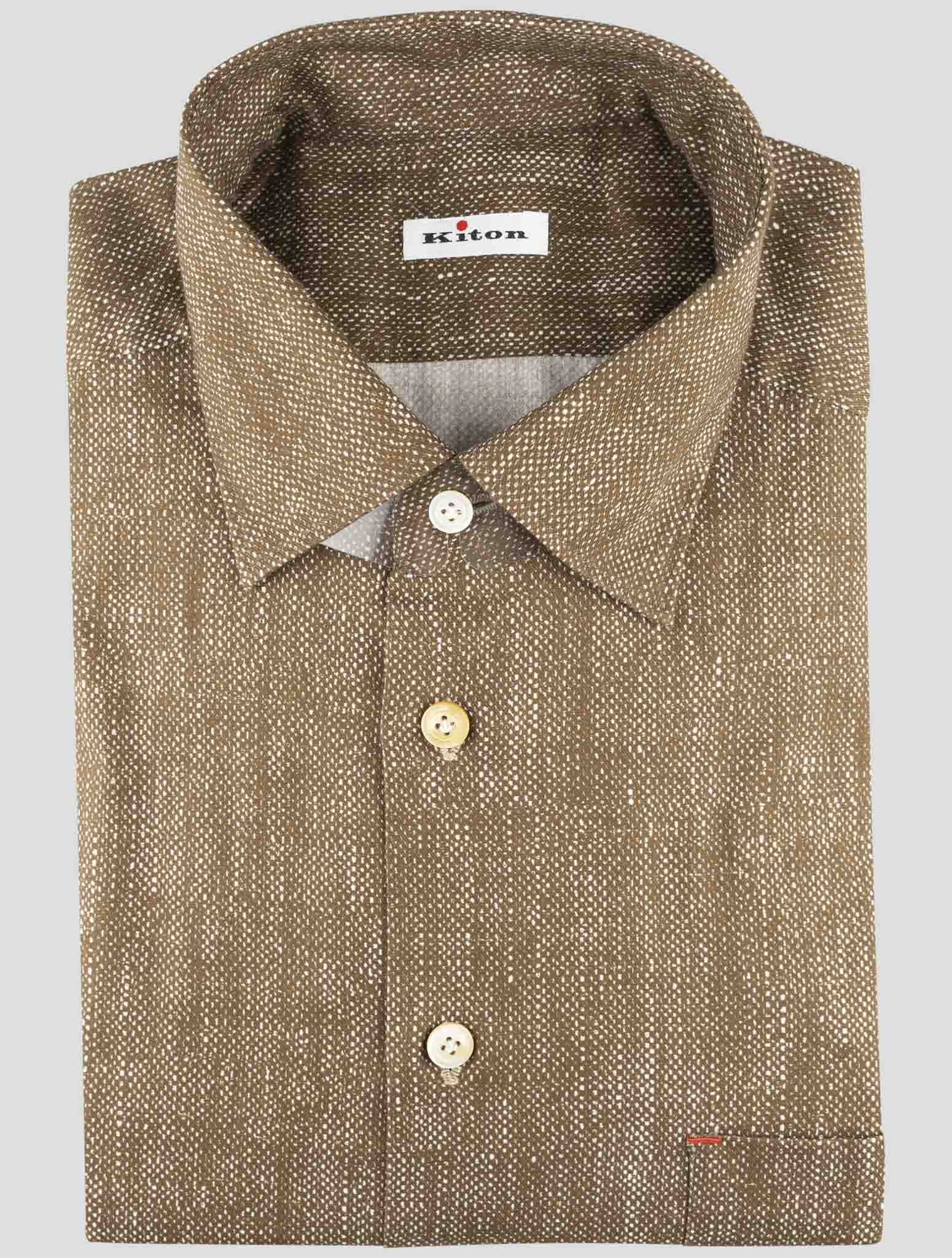 Kiton Brown Cotton Shirt