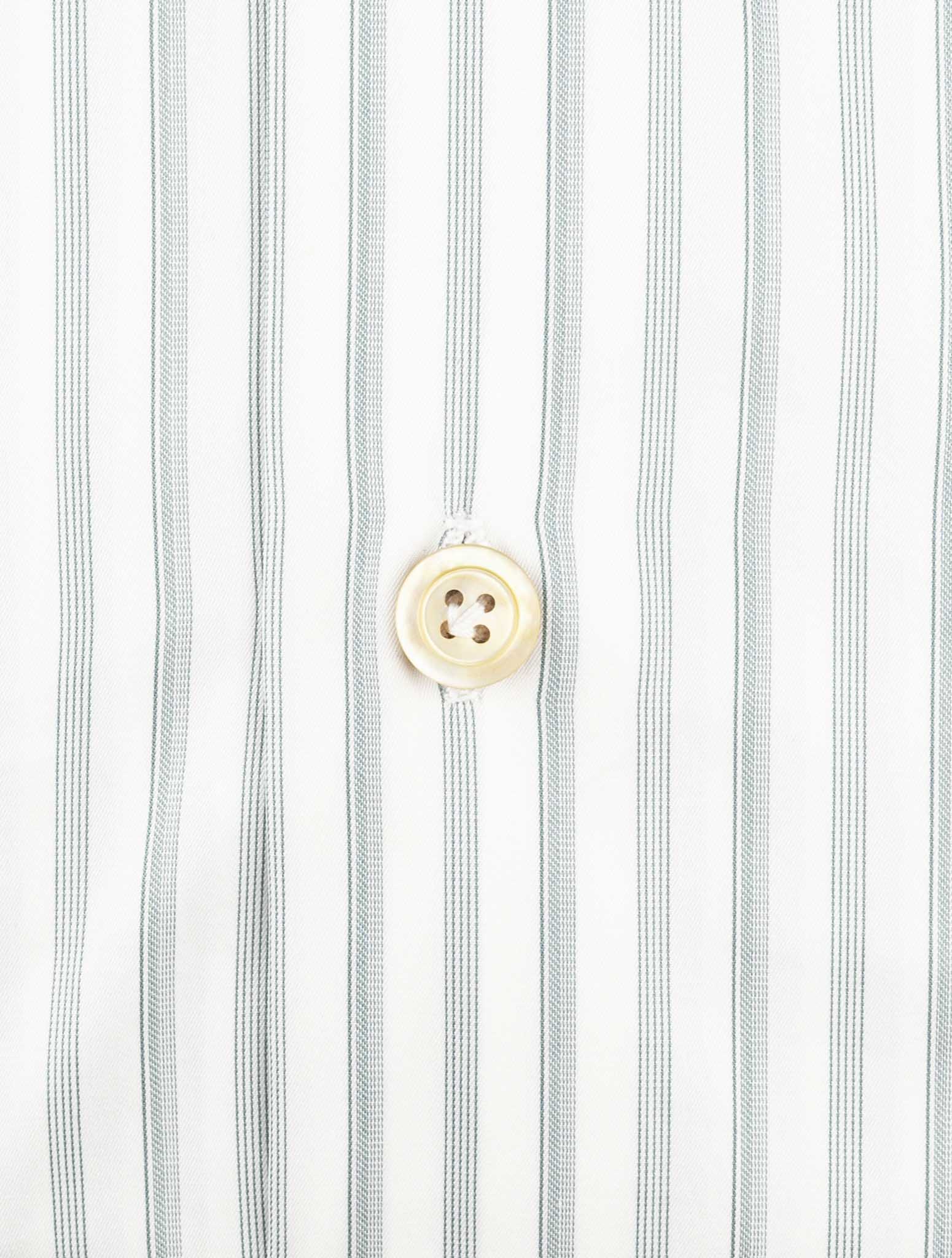 Kiton White Gray Cotton Shirt