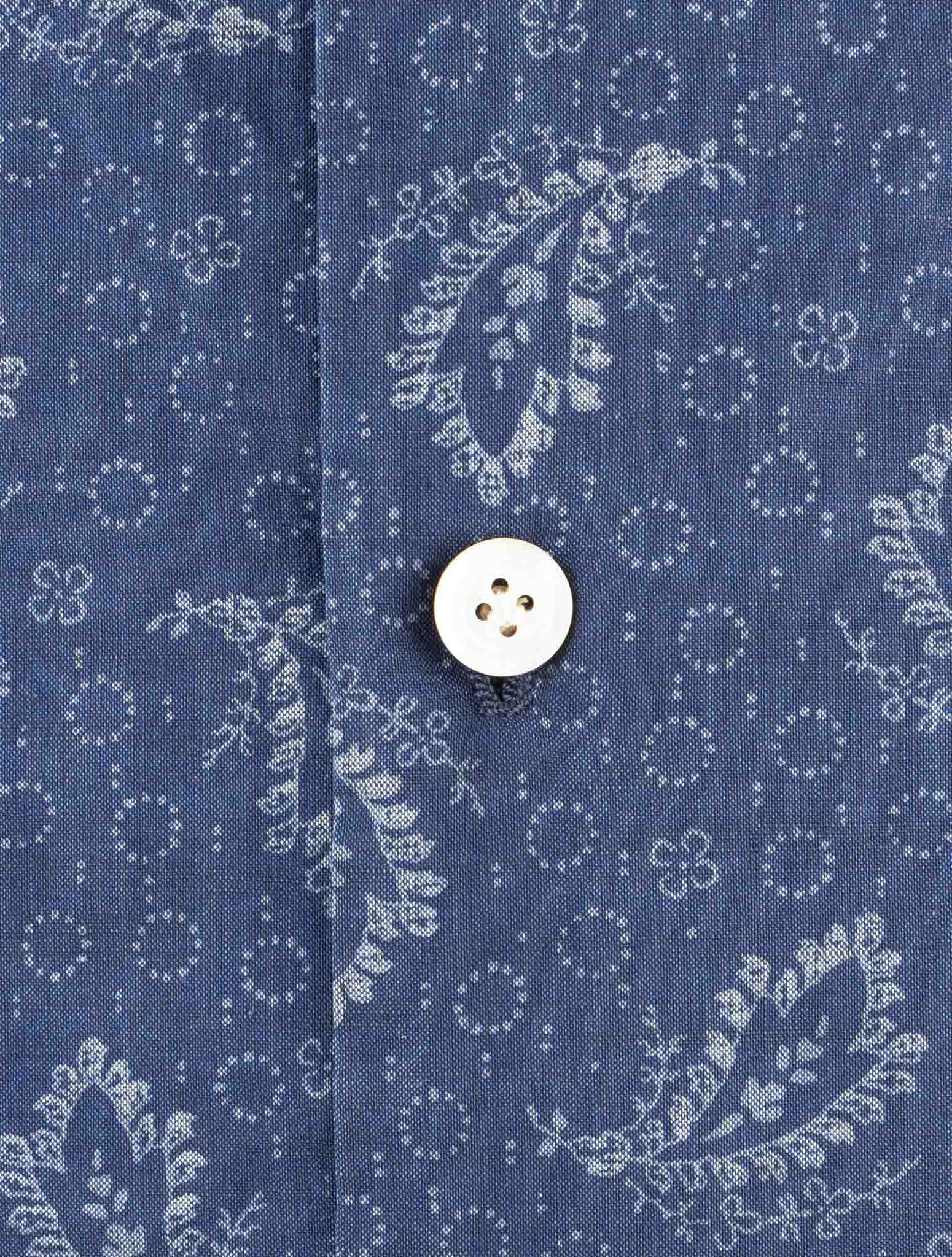 Kiton Blue Cotton Shirt