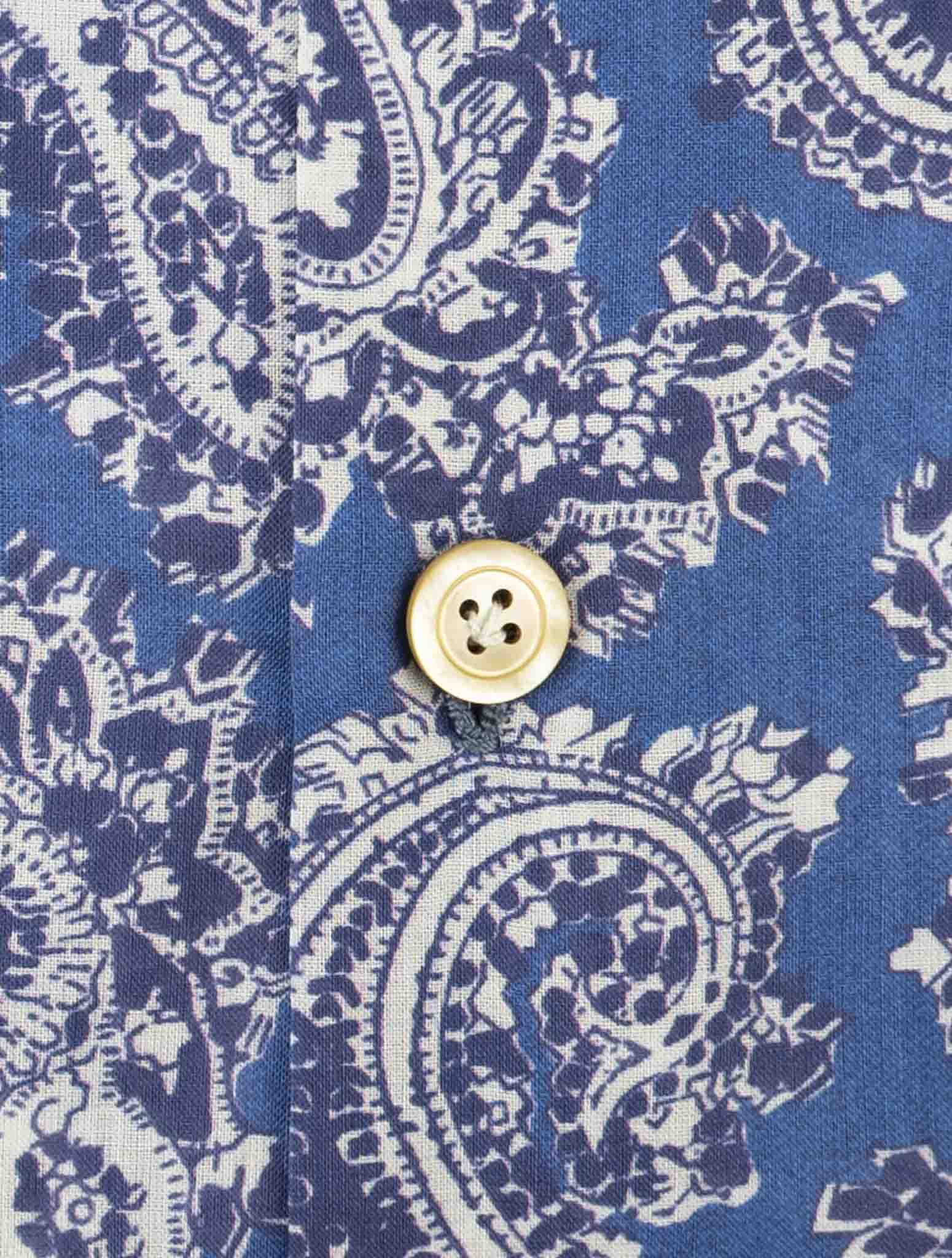 Kiton Blue Beige Cotton Shirt