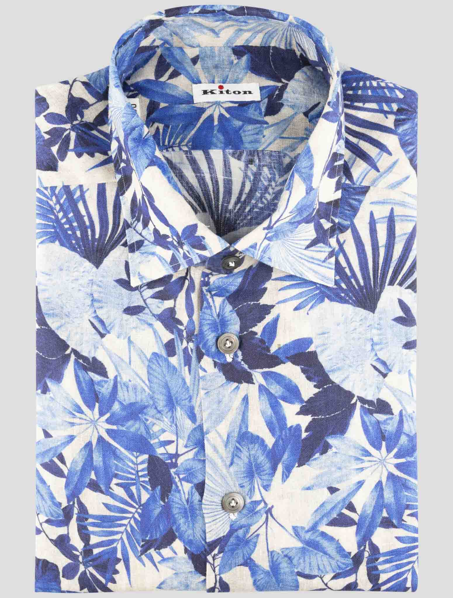 Kiton Blue Linen Shirt