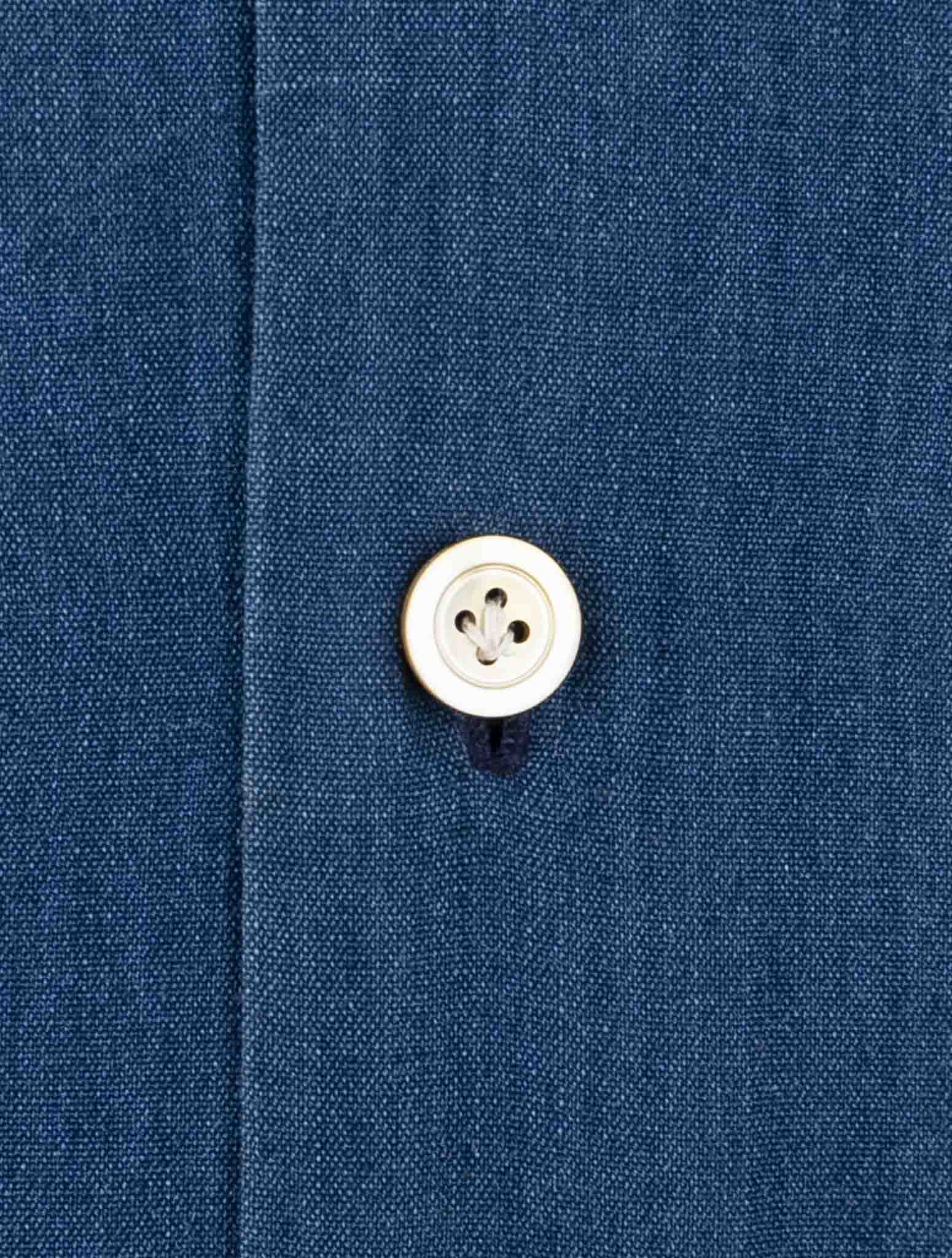 Kiton Blue Cotton Lyocell Shirt