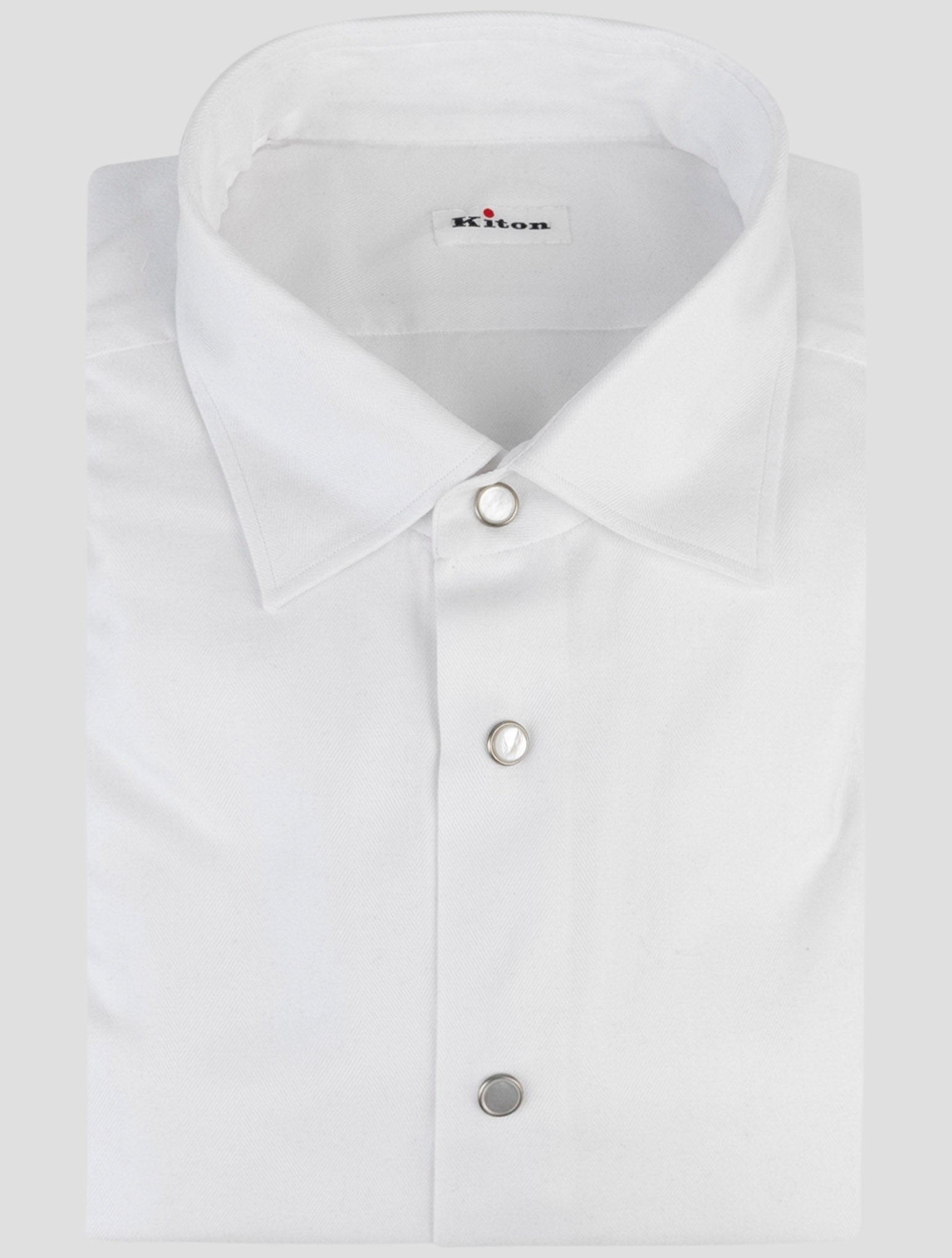 Kiton White Cotton Lyocell Shirt