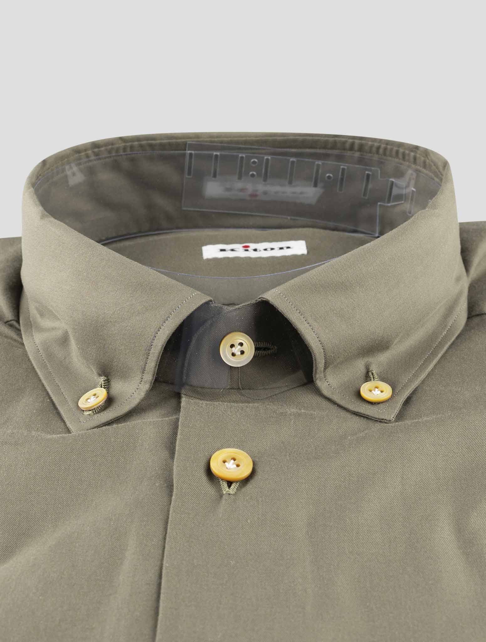 Kiton Green Cotton Shirt