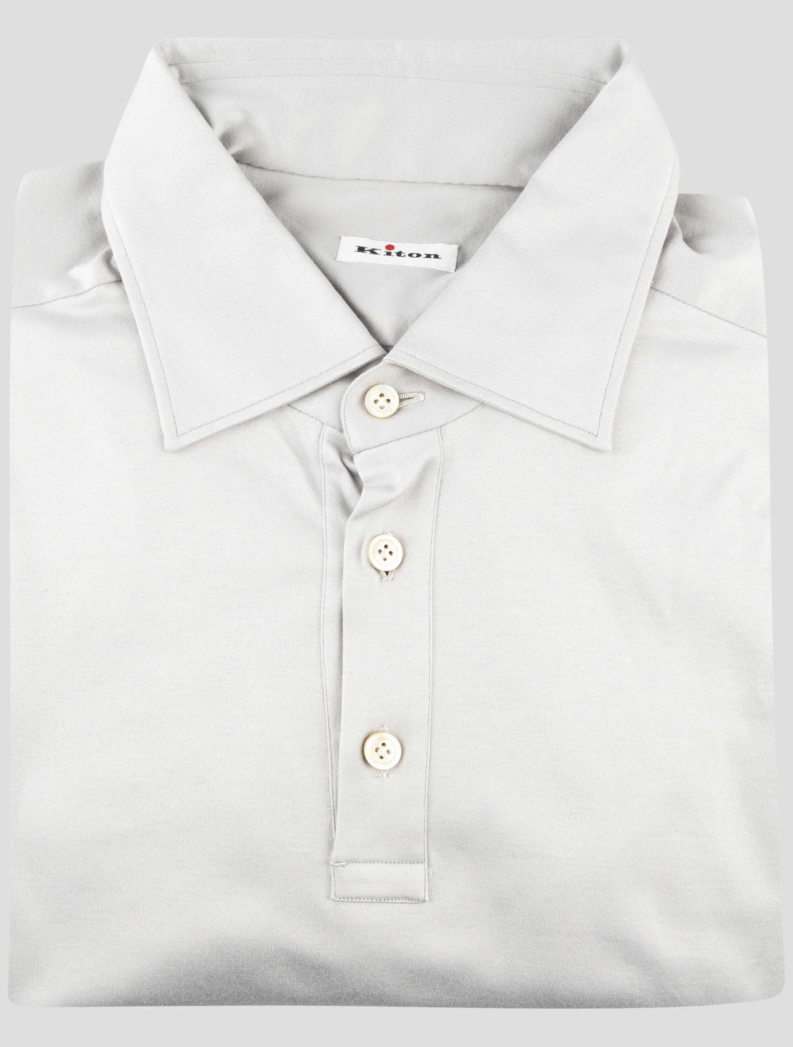 Kiton Gray Cotton Sweater Polo