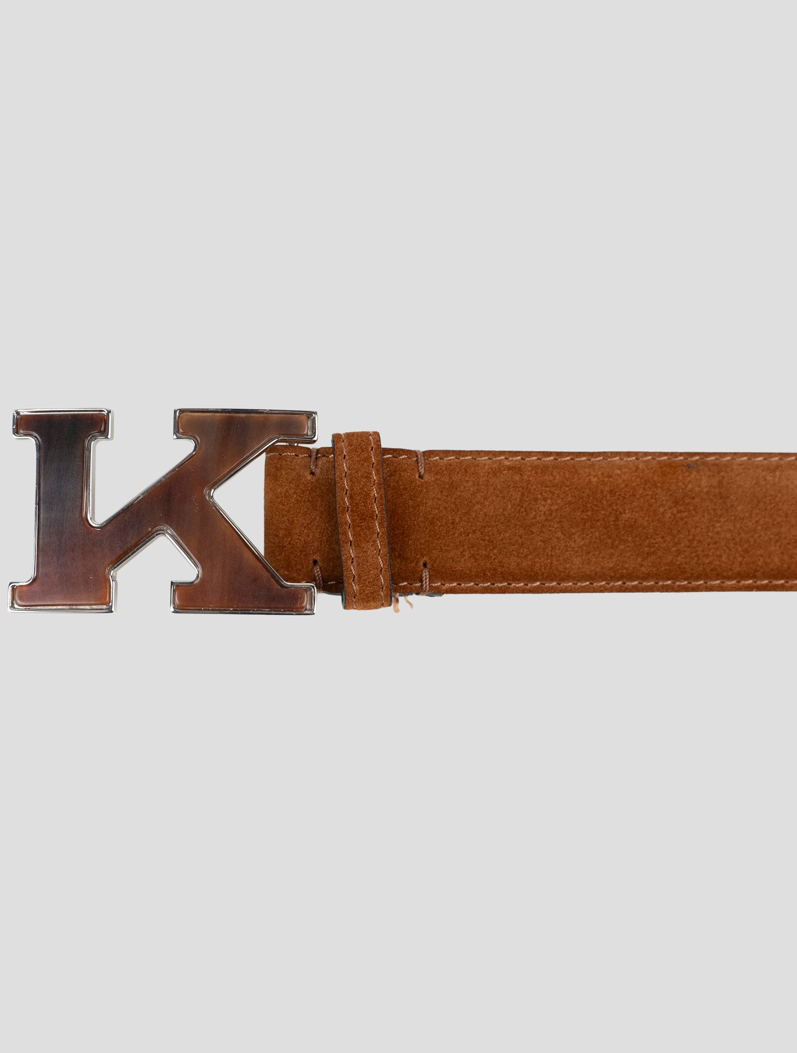 Kiton Brown Leather Suede Belt