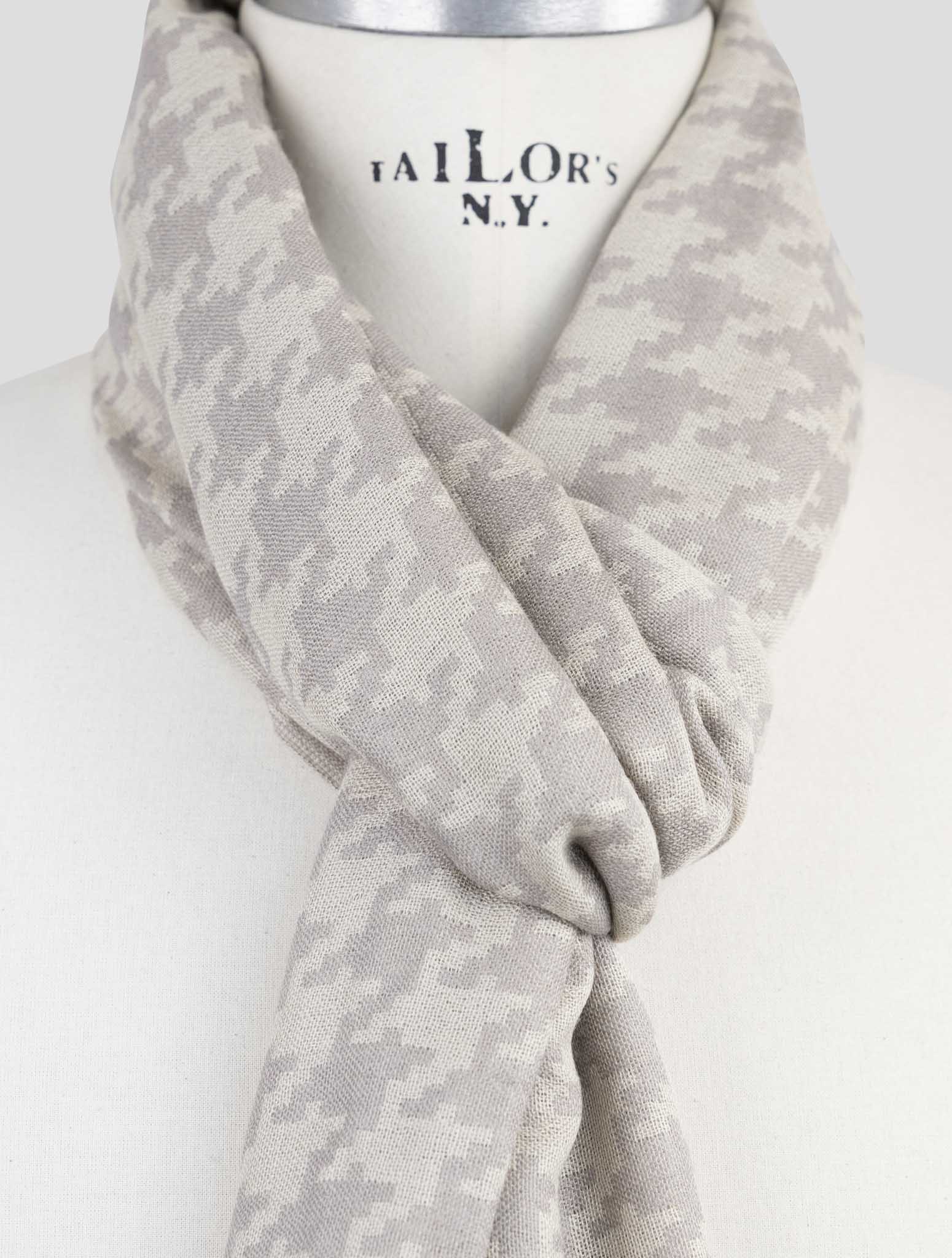 Kiton Beige Wool Silk Scarf