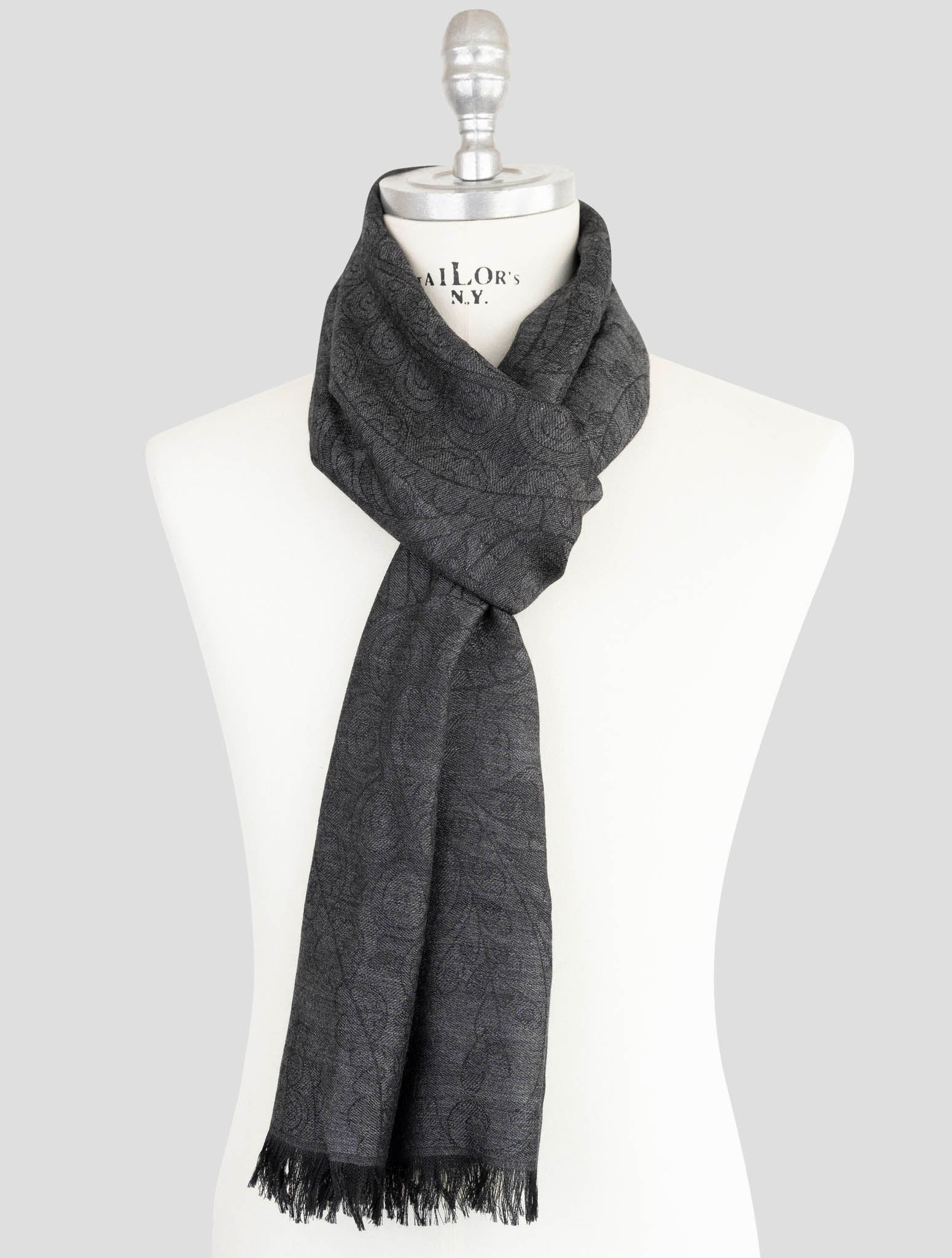 Kiton Blue Cashmere Silk Scarf