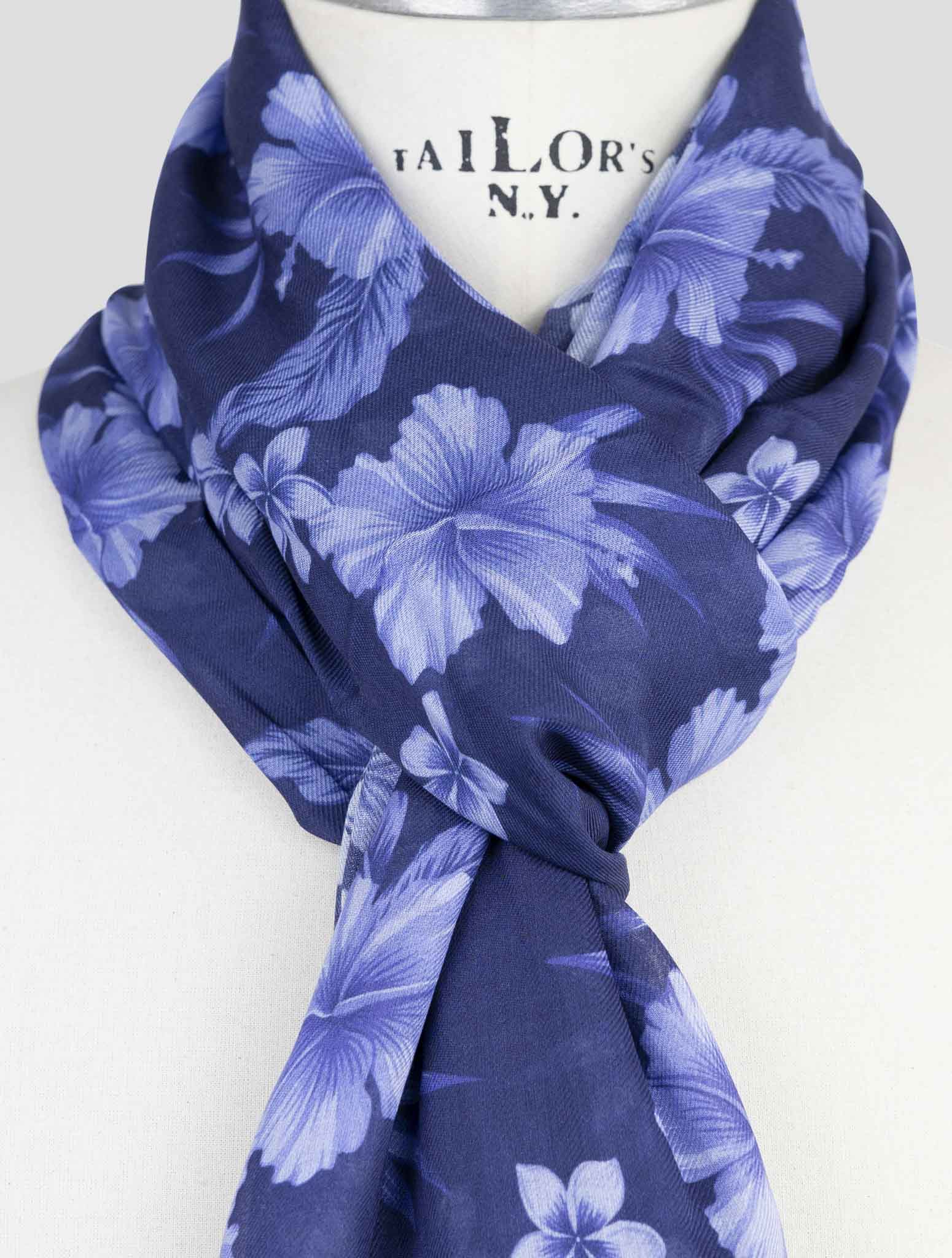 Kiton Blue Modal Cashmere Scarf
