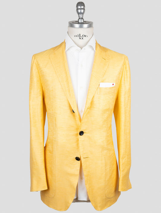 Kiton Yellow Cotton Linen Blazer