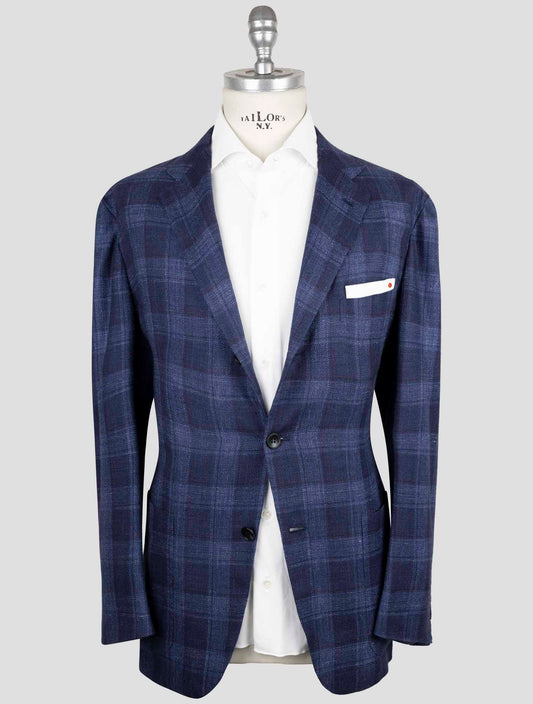 Kiton Blue Cashmere Silk Linen Blazer