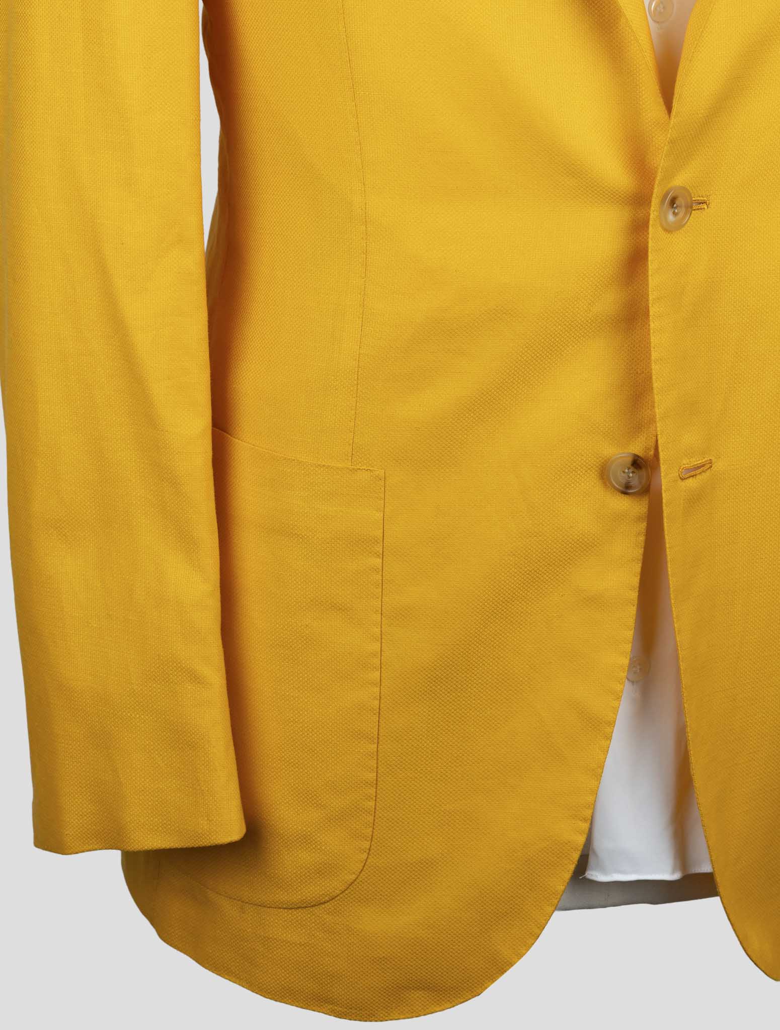Kiton Yellow Cotton Linen Blazer
