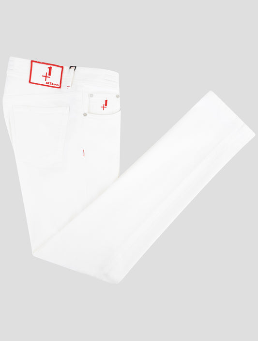 Kiton White Cotton Ea Special Edition Plus One Jeans