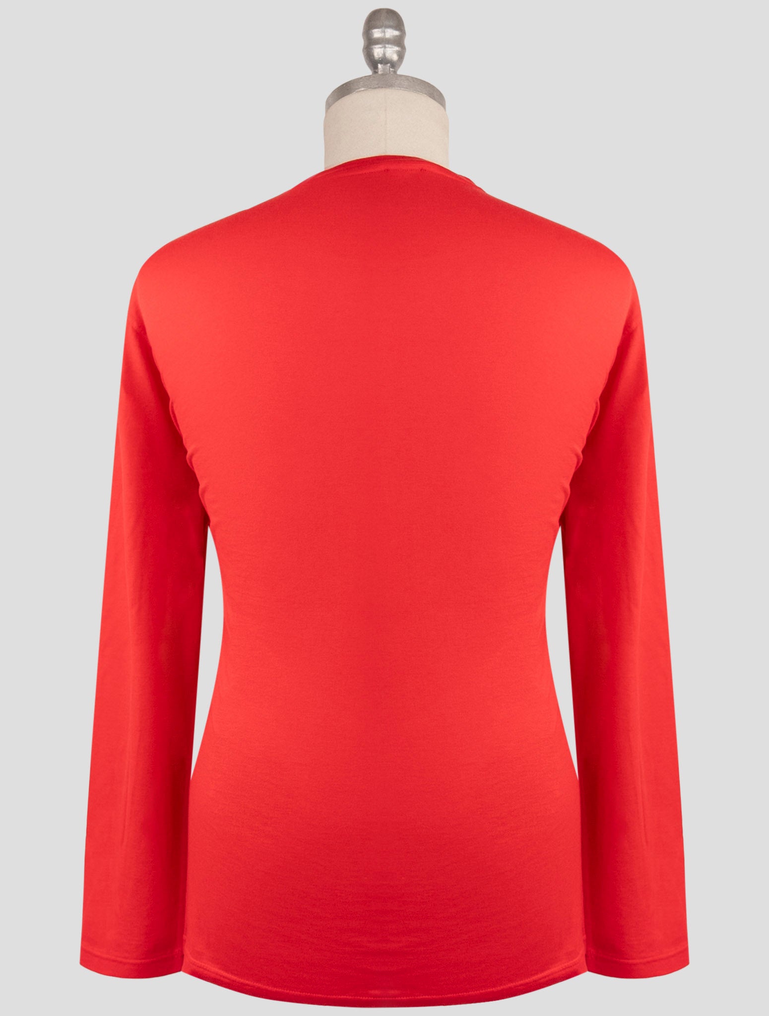 Kiton Red Cotton Cashmere Sweater Crewneck
