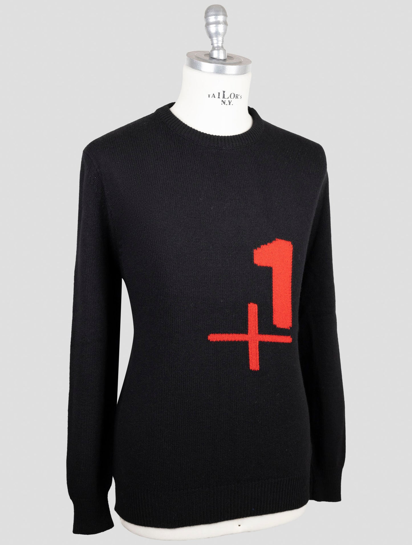 Kiton Black Cashmere Special Edition Plus One Sweater Crewneck