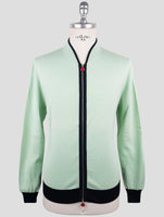 Kiton Green Cotton Sweater Full Zip