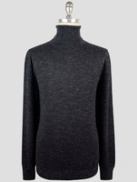 Kiton Blue Cashmere Silk Linen Sweater Turtleneck