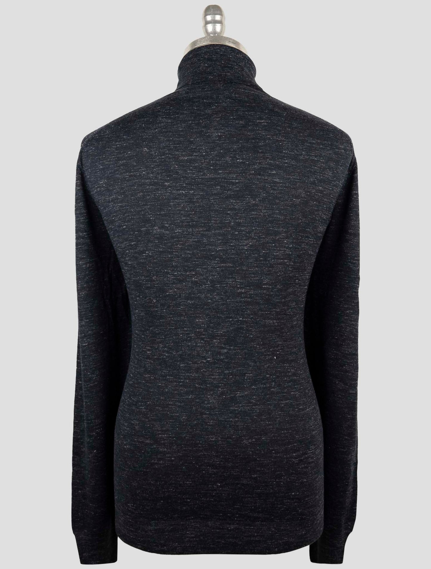 Kiton Blue Cashmere Silk Linen Sweater Turtleneck